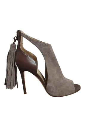 ALEXANDER WHITE Fiza Peep Toe Bootie In Koala Suede (EU 41)