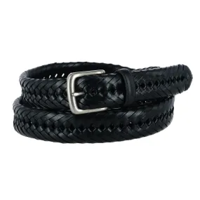 Aquarius Men's Tubular Leather Braided Belt