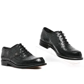 Barker Maxwell Black Ostrich Leather Shoe