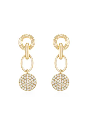 Dangle Crystal Disc Earrings