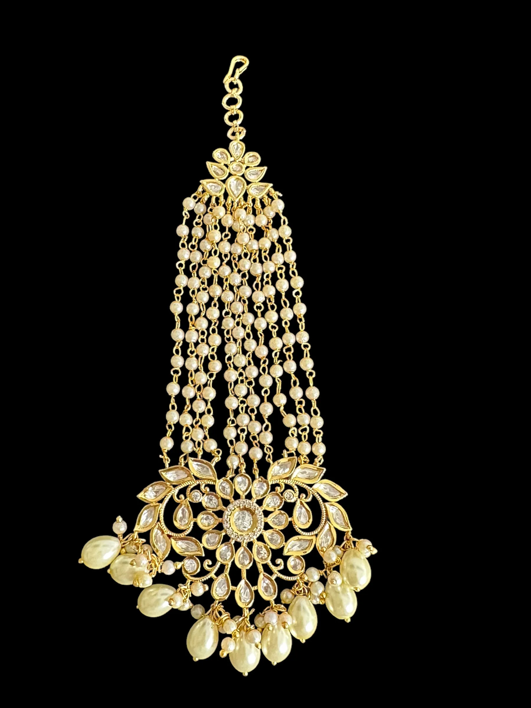 DJHR94 Gold plated high quality Polki jhoomar  ( READY TO SHIP )