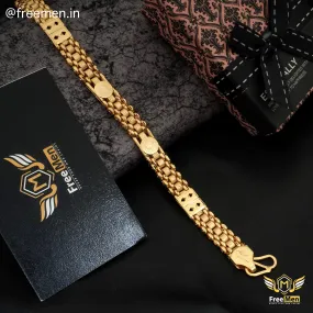 Freeman Special Diamond shape Golden Bracelet for Men- FM409