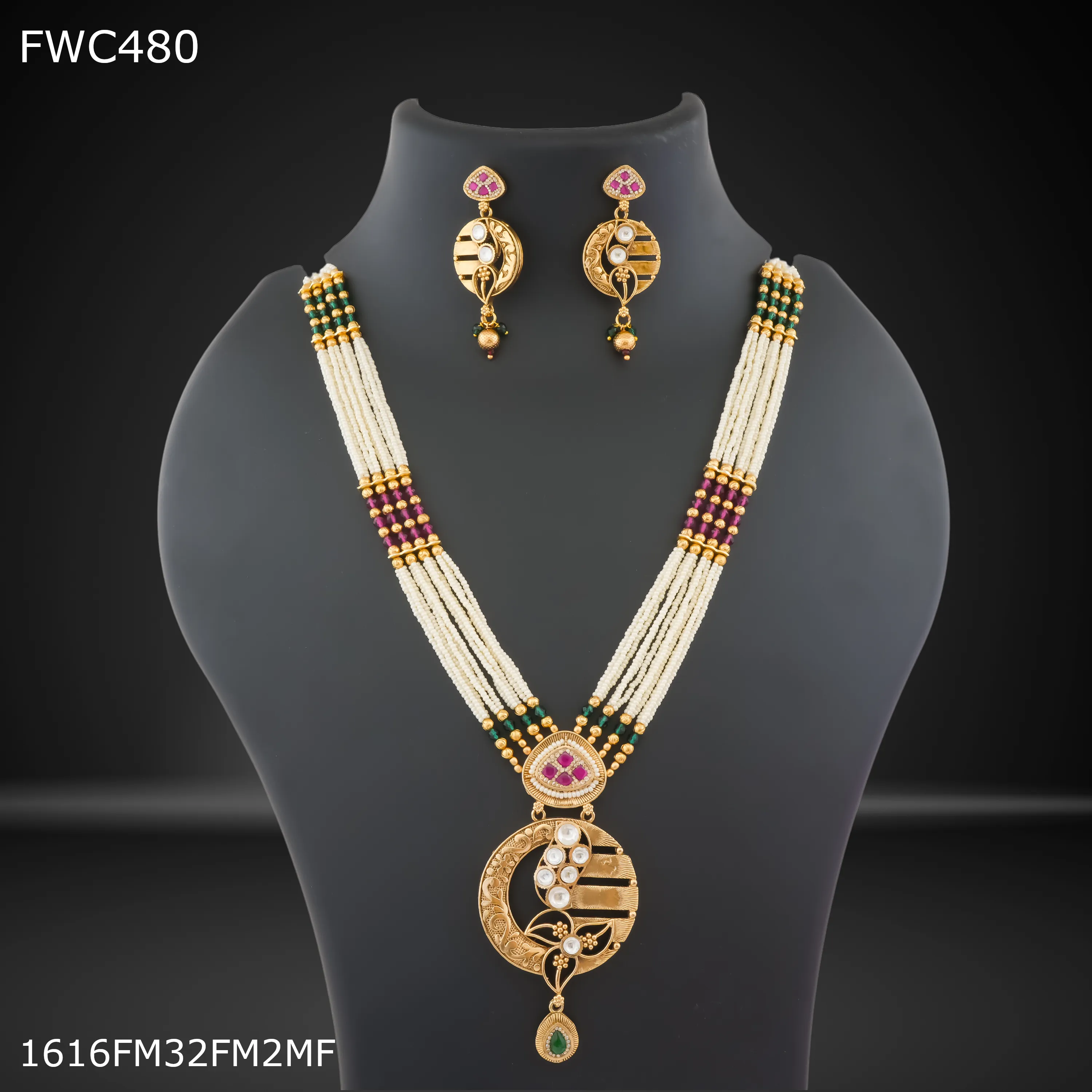 Freemen Cream color Handmade antique with earring for women - FWC481