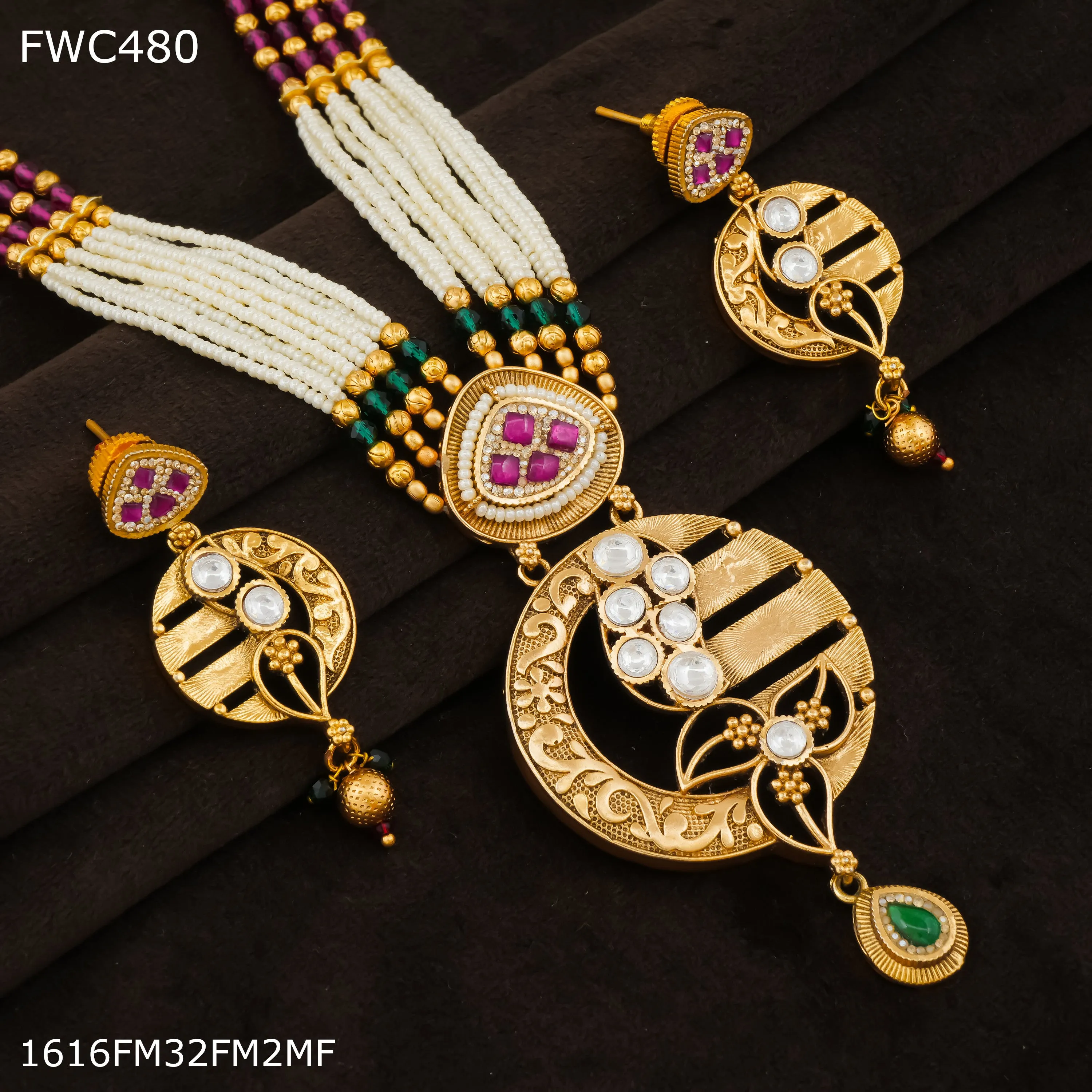 Freemen Cream color Handmade antique with earring for women - FWC481