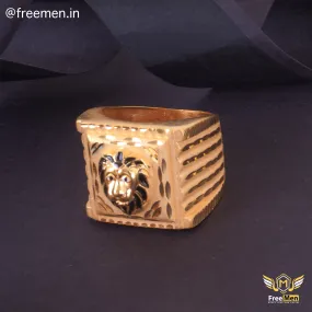 Freemen Fantastic Lion Face Gold Plated Ring for Men - FMG332