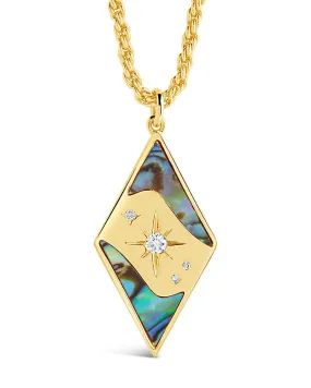 Galaxy CZ & Abalone Pendant Necklace