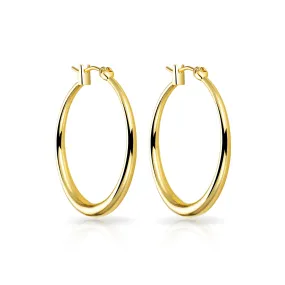 Gold Plated 30mm Hoop Earrings