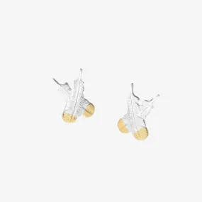 Huia Feather Studs Silver