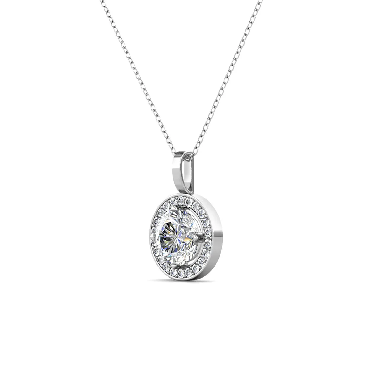 Moissanite by Cate & Chloe Jordan Sterling Silver Necklace with Moissanite Crystals