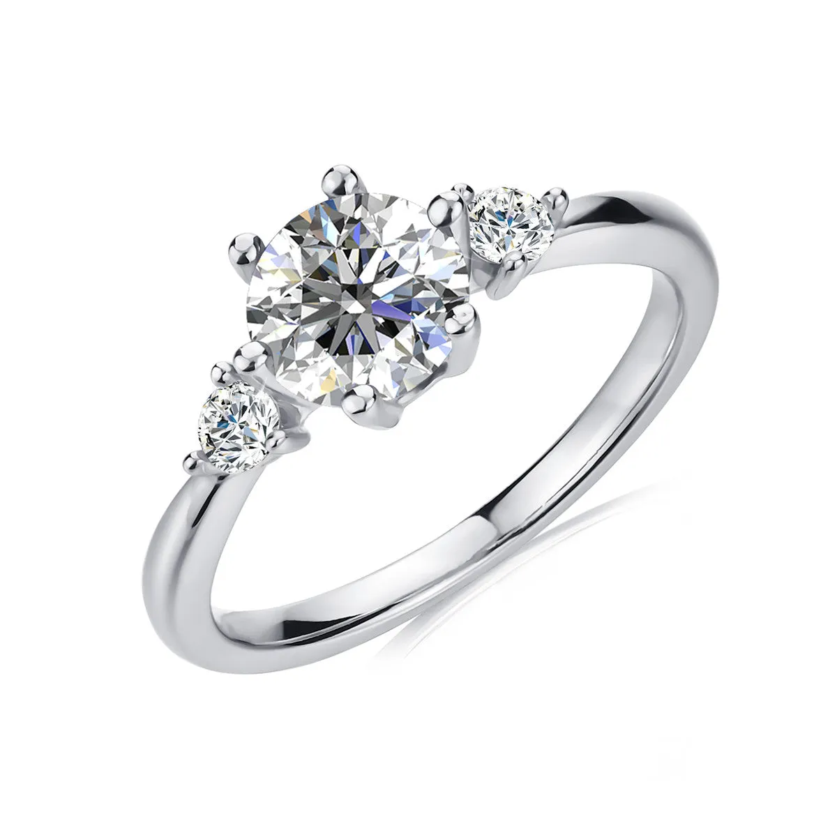 Moissanite by Cate & Chloe Sarah Sterling Silver Ring with Moissanite Crystals