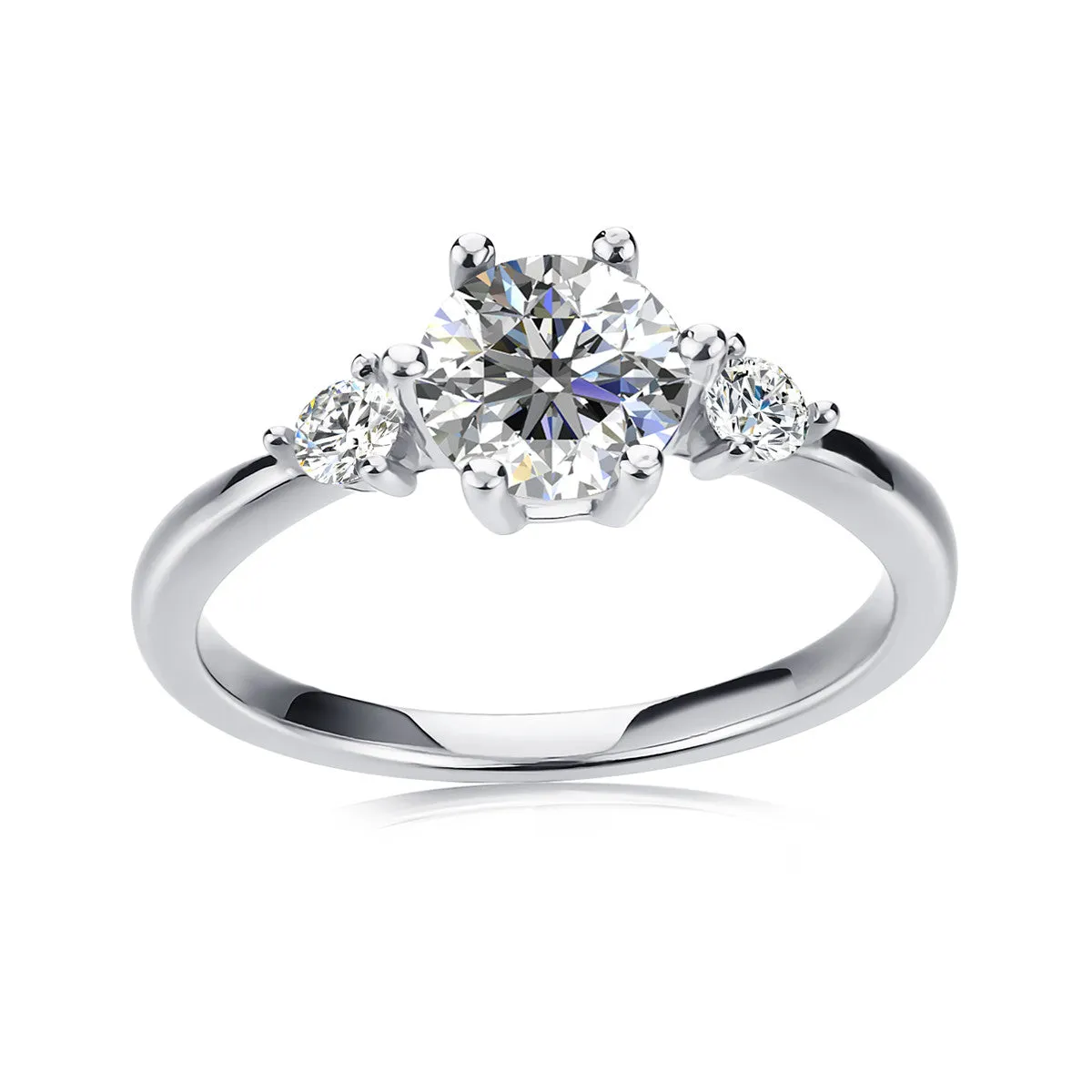 Moissanite by Cate & Chloe Sarah Sterling Silver Ring with Moissanite Crystals