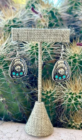 The South Of The Border Turquoise Sombrero Hat Earring